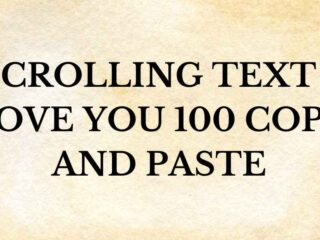 scrolling text i love you 100 copy and paste