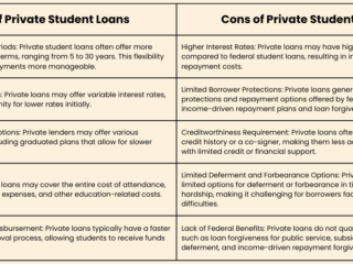 What are the pros and cons of private student loans?