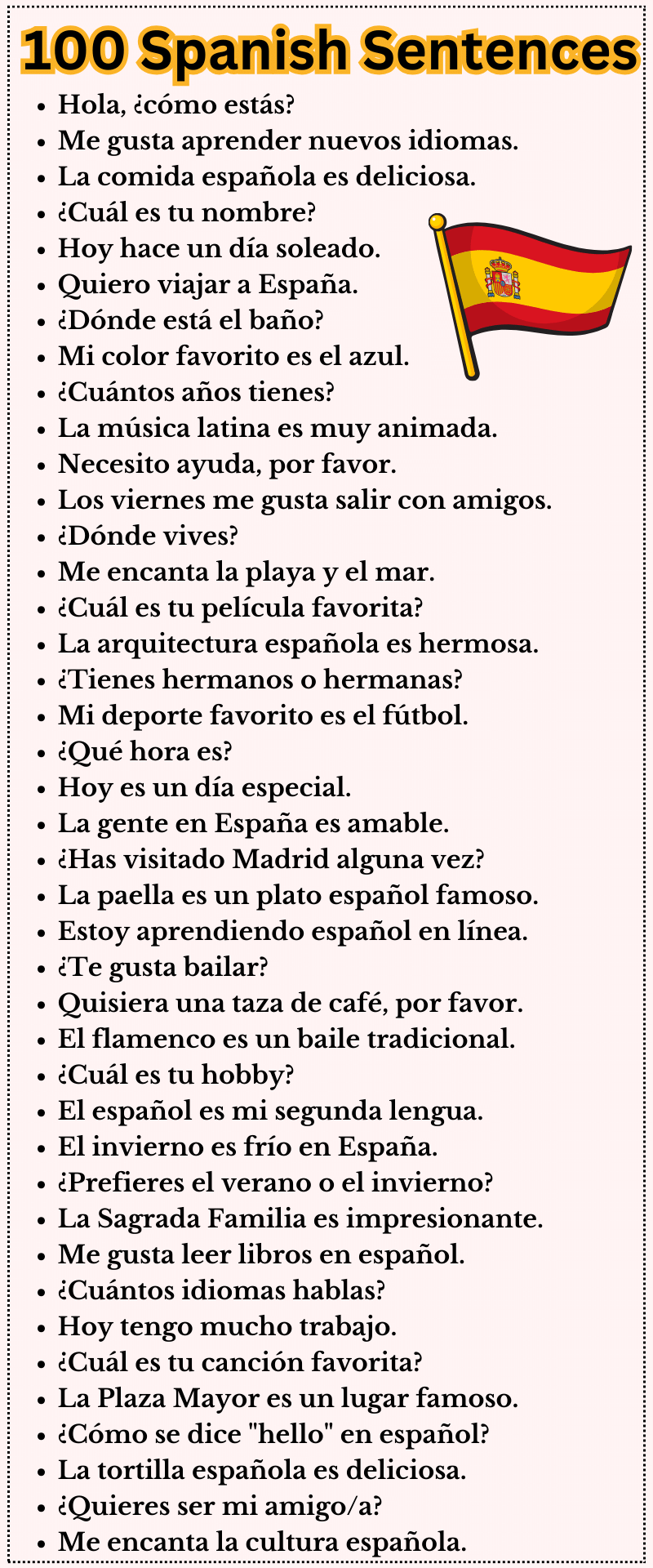100 Spanish Sentences