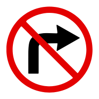RIGHT TURN PROHIBITED