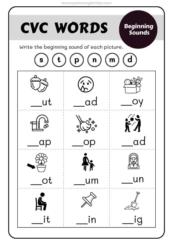 Download CCVC WORDS Worksheets