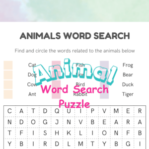 Animal Word Search Puzzle