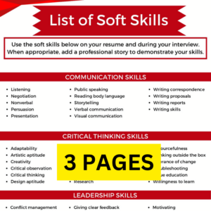 List of All Soft Skills Pdf