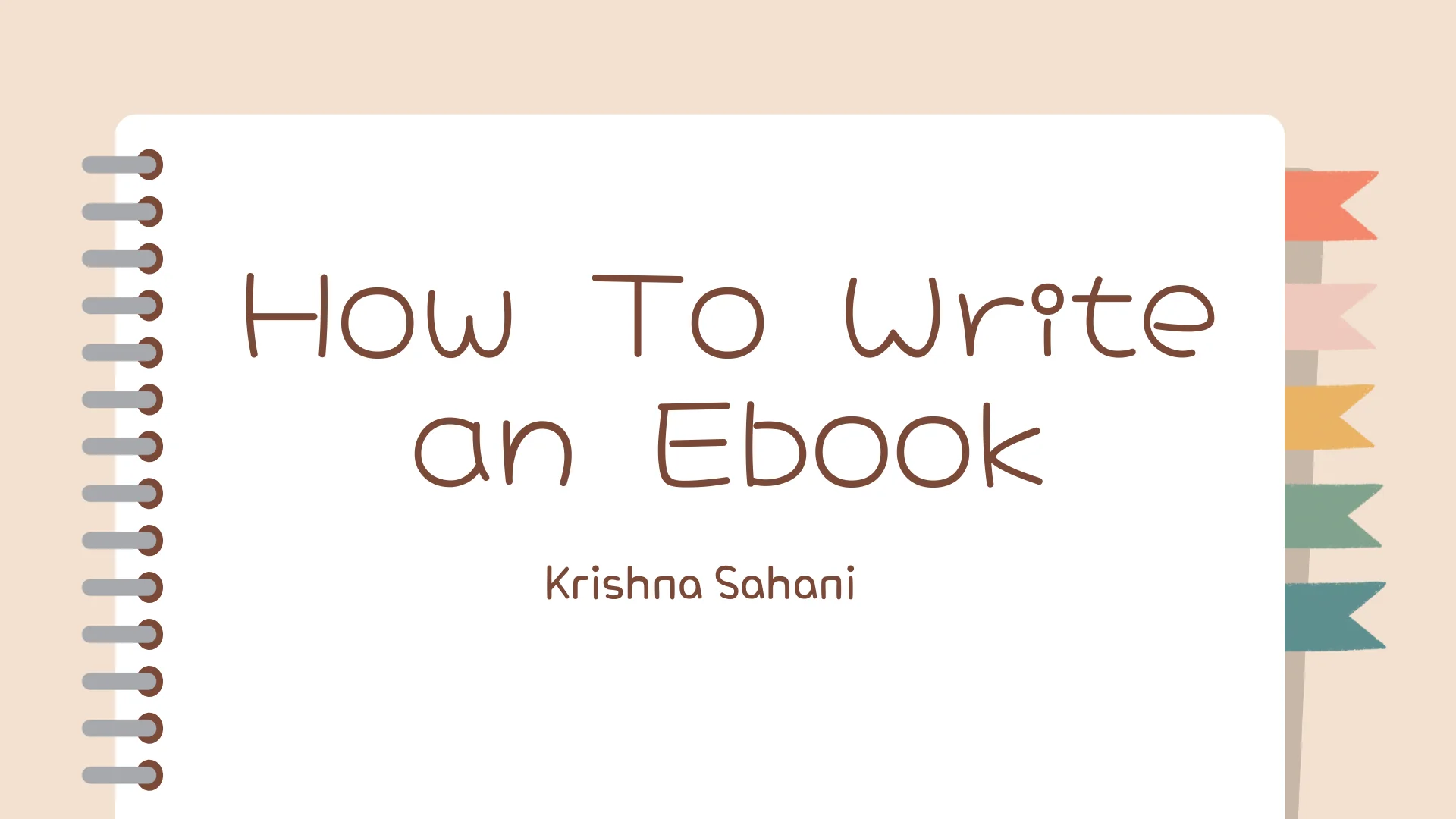 How to write an ebook