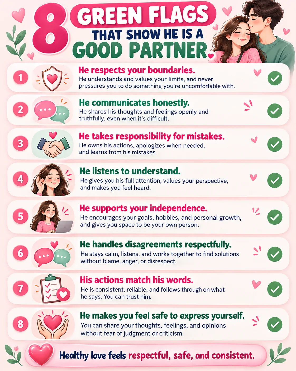 I Love You 1 to 10000 Times | Copy And Paste 8 GREEN FLAGS THAT SHOW HE IS A GOOD PARTNER
