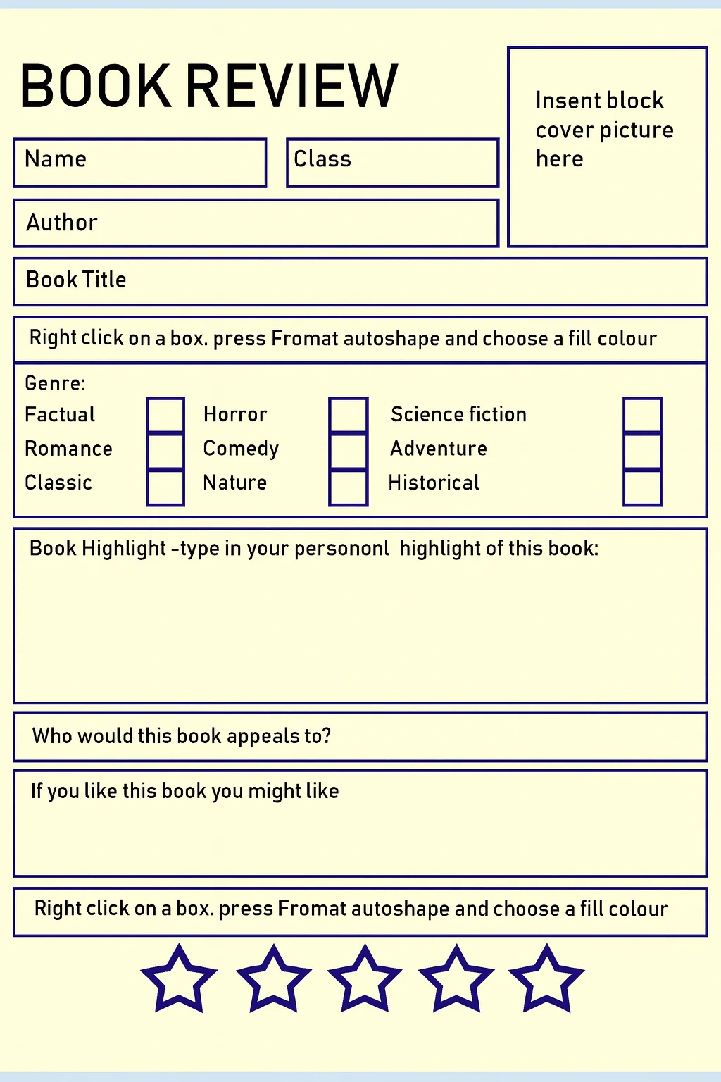Book review template