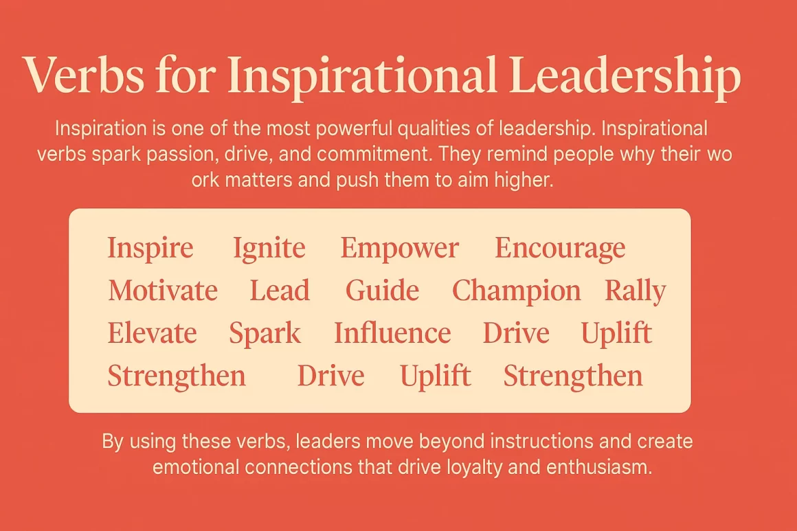 Verbs for Inspirational Leadership