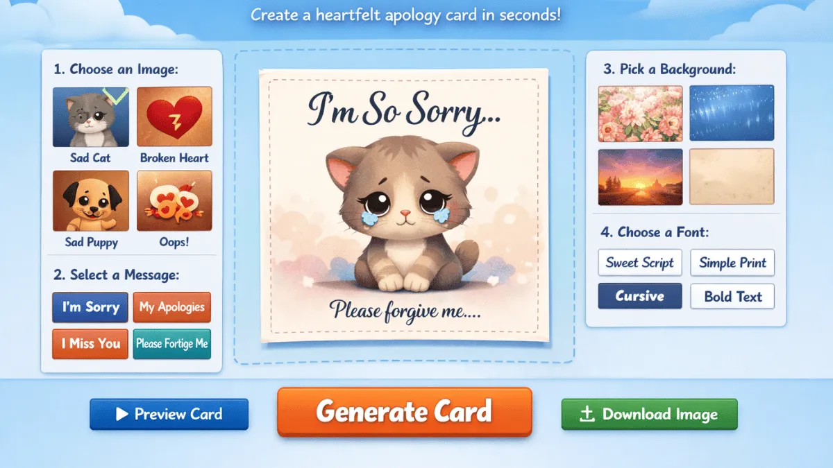 Sorry Card Generator Online Free