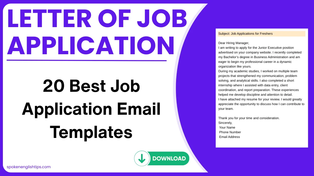Best Job Application Email Templates