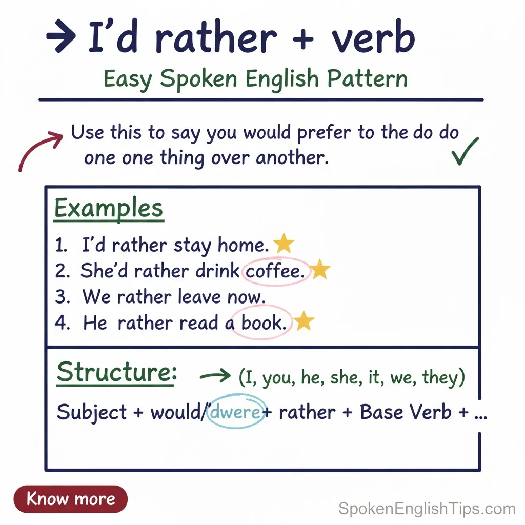 I’d rather + verb