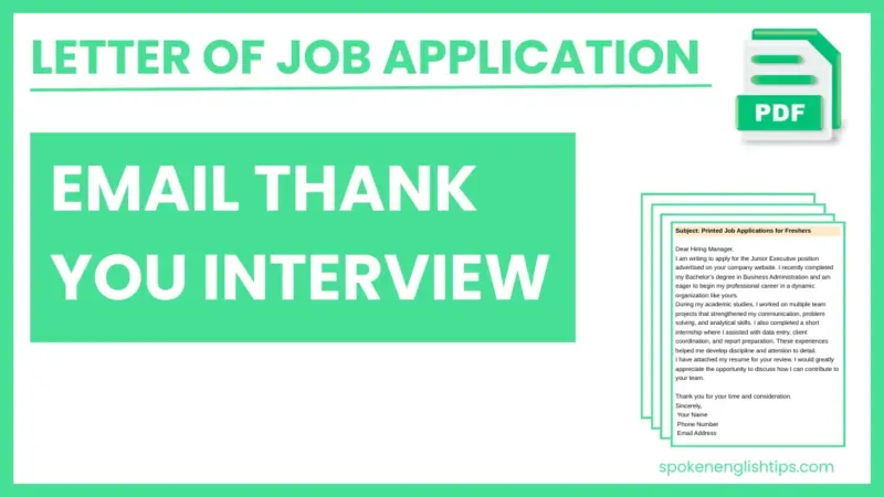 Interview Thank You Email Template