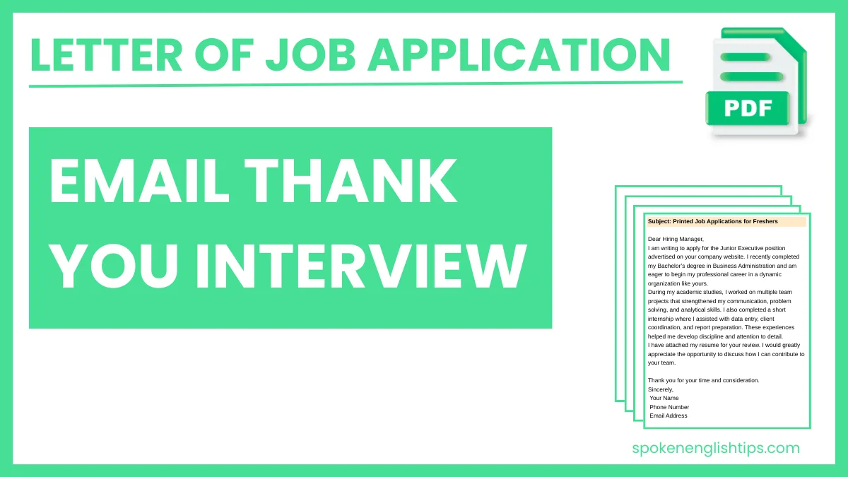 Interview Thank You Email Template