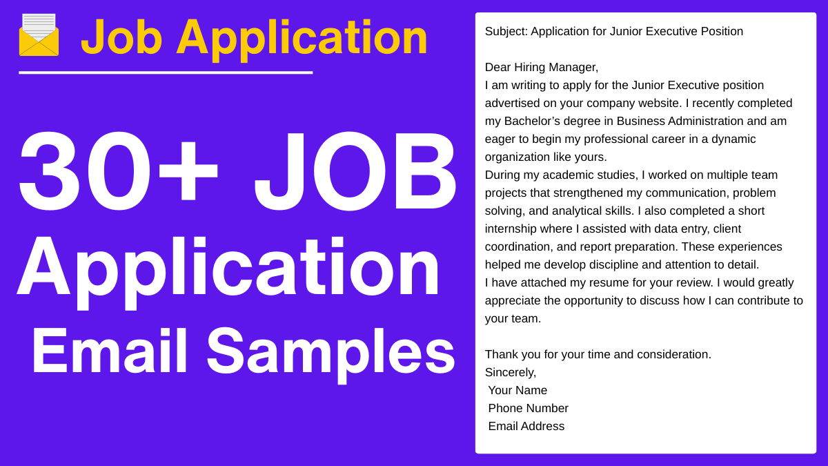 Job Application Email Samples