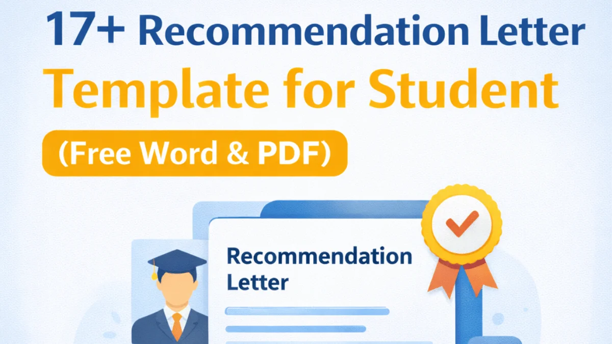 Recommendation Letter Template for students