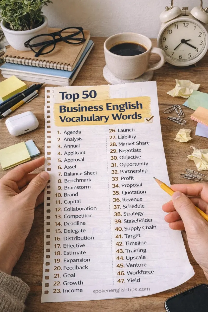 Top 50 Business English Vocabulary Words