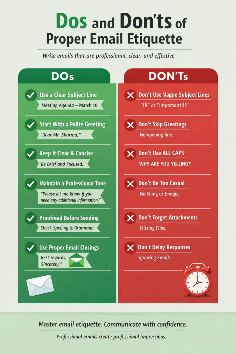 examples of proper email etiquette