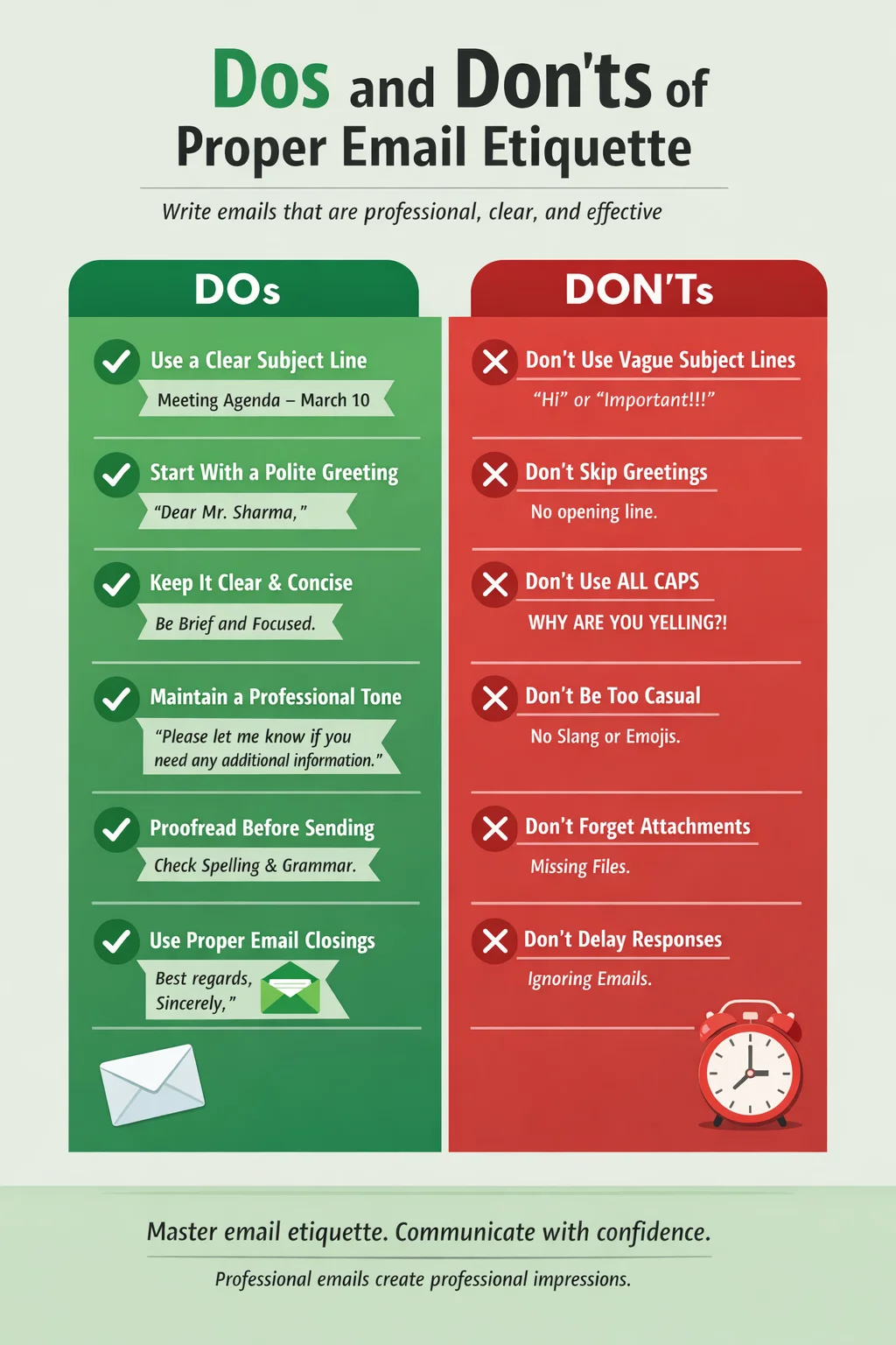 examples of proper email etiquette