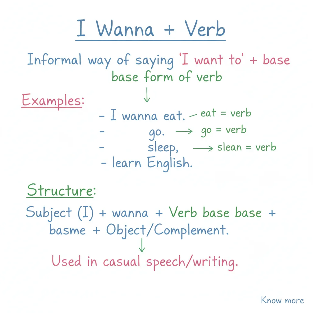 i wanna verb examples