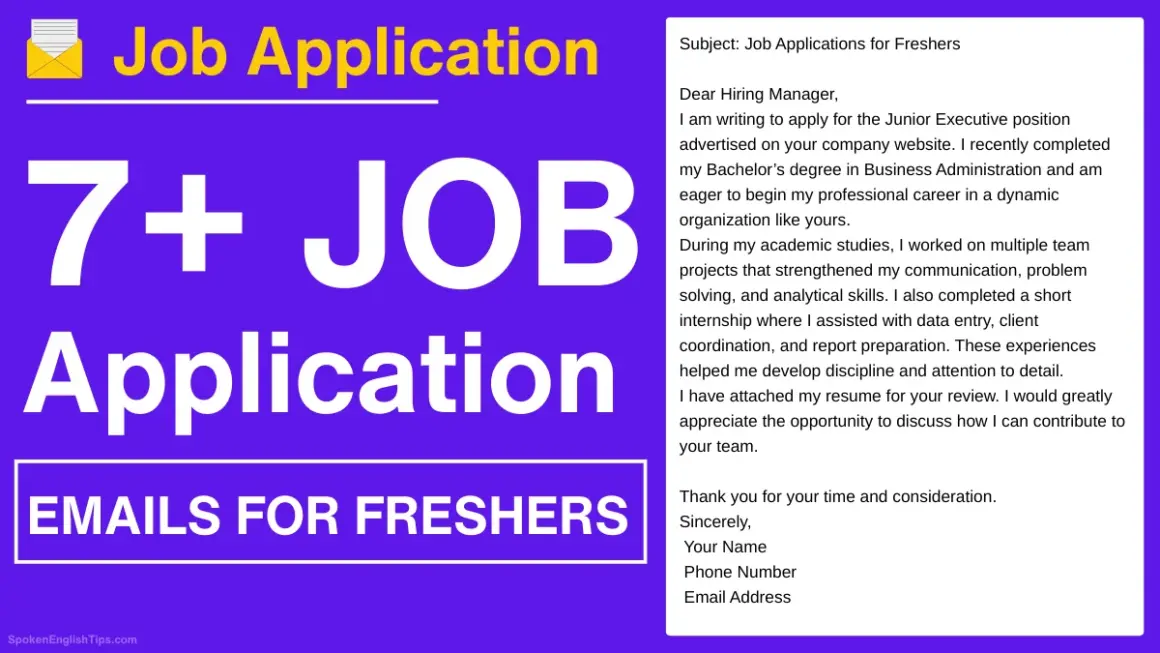 Simple Job Application Emails for Freshers