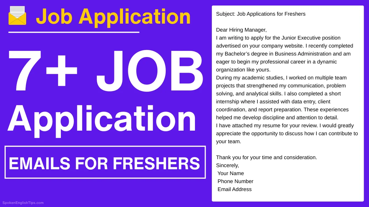 Simple Job Application Emails for Freshers