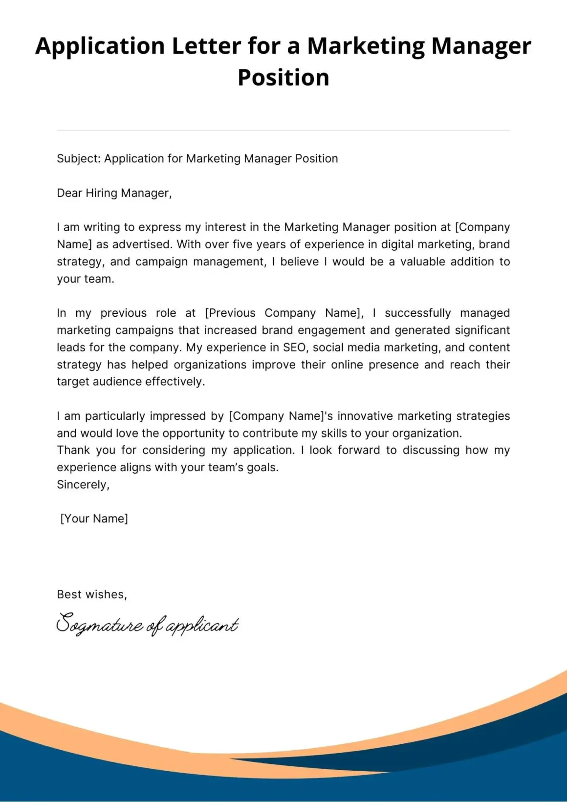 10+ Examples for Any Specific position application Letter