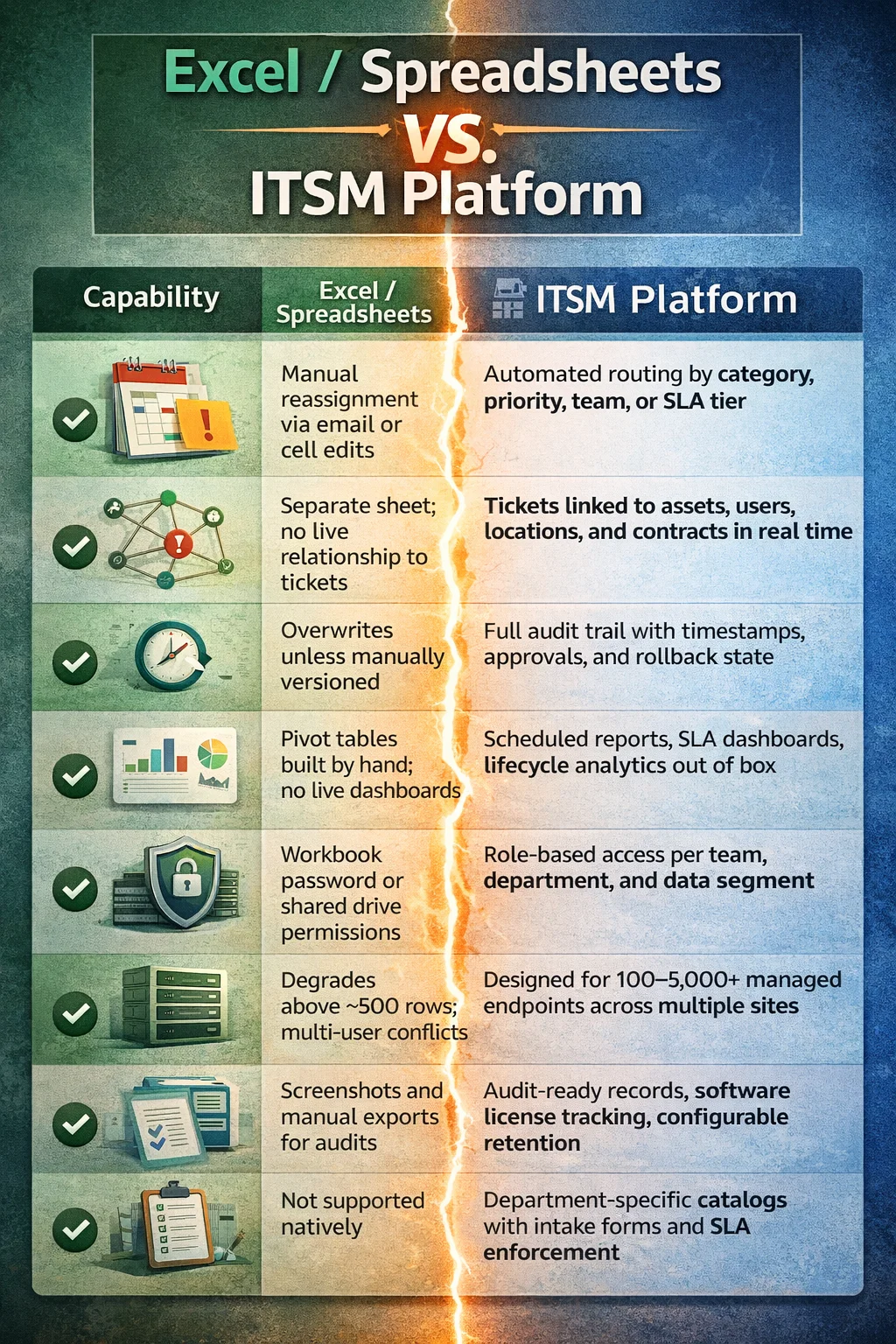 Excel vs ITSM: When Spreadsheets Stop Working Excel vs ITSM