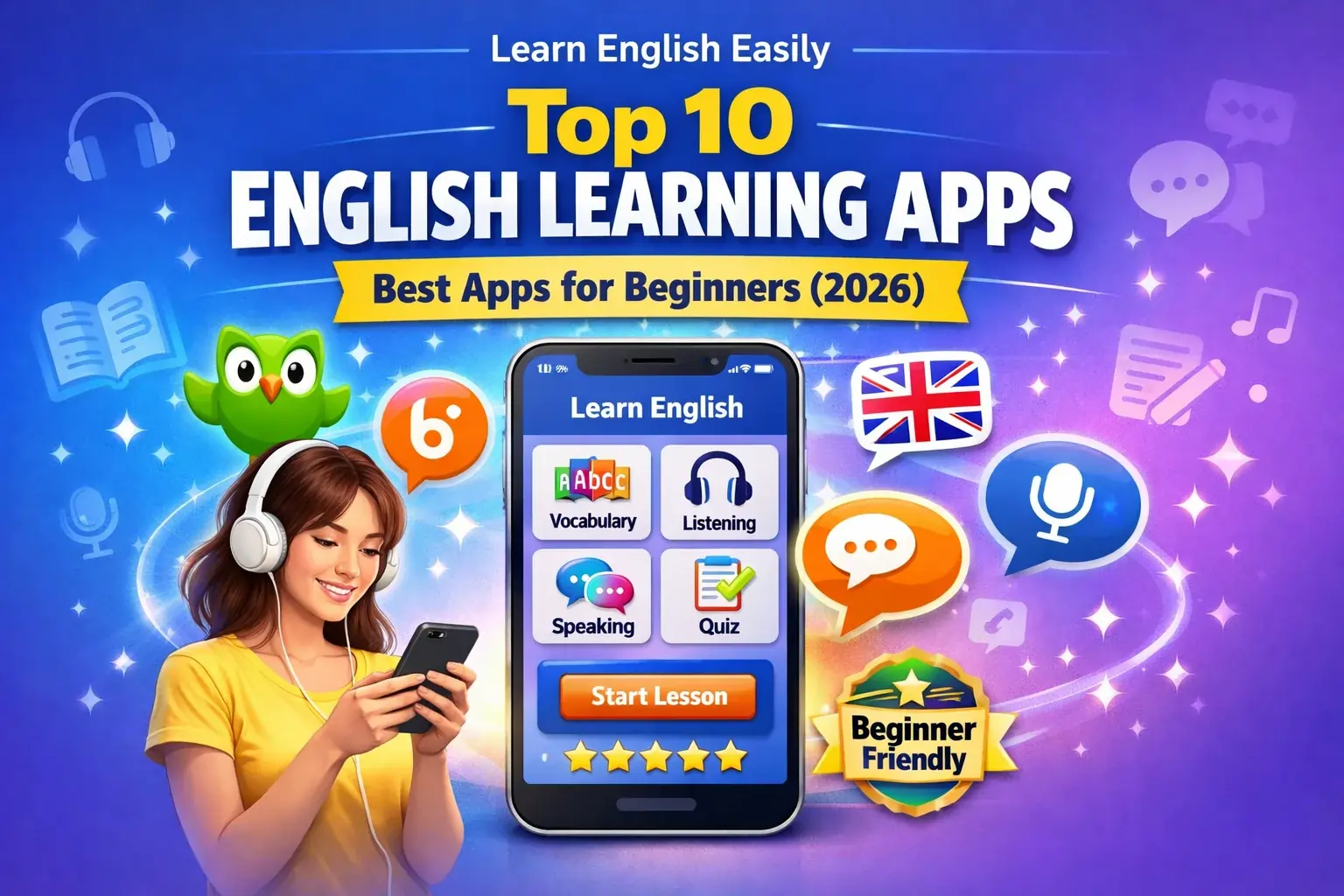 Top 10 Best English Learning Apps for Beginners (Free & Paid)