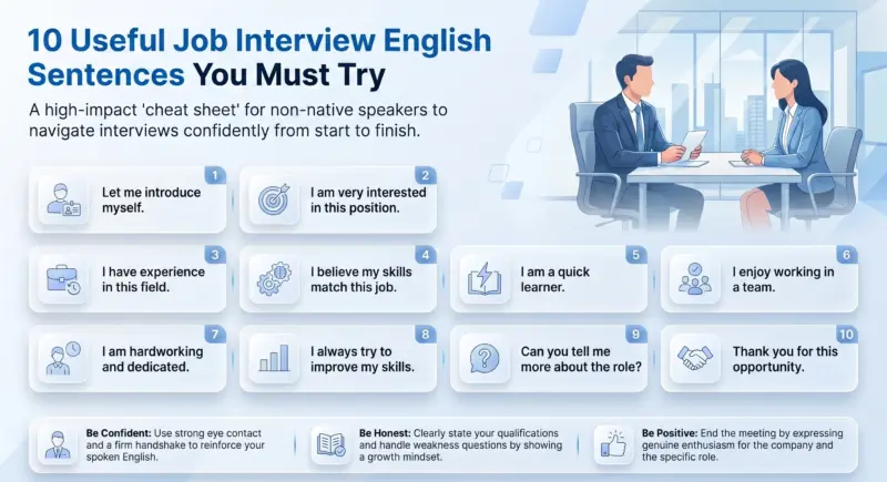 10 Useful Job Interview English Sentences