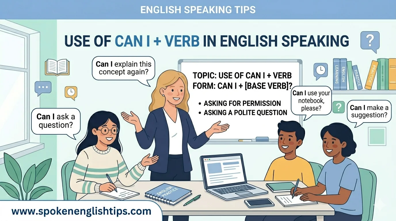 Use of “Can I + Verb” in English Speaking (Easy Daily Use)