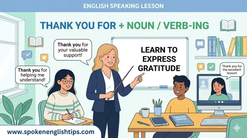 Thank you for + noun or verb-ing