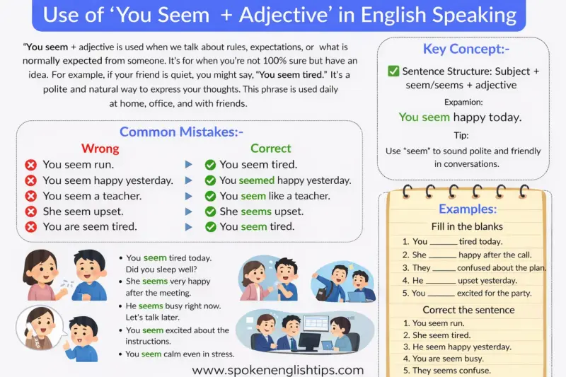 You seem + adjective