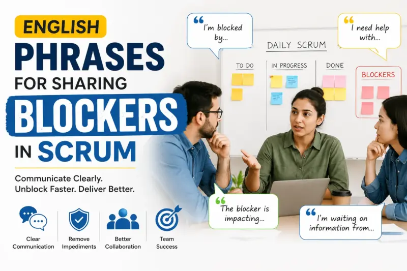 English phrases for sharing blockers in Scrum