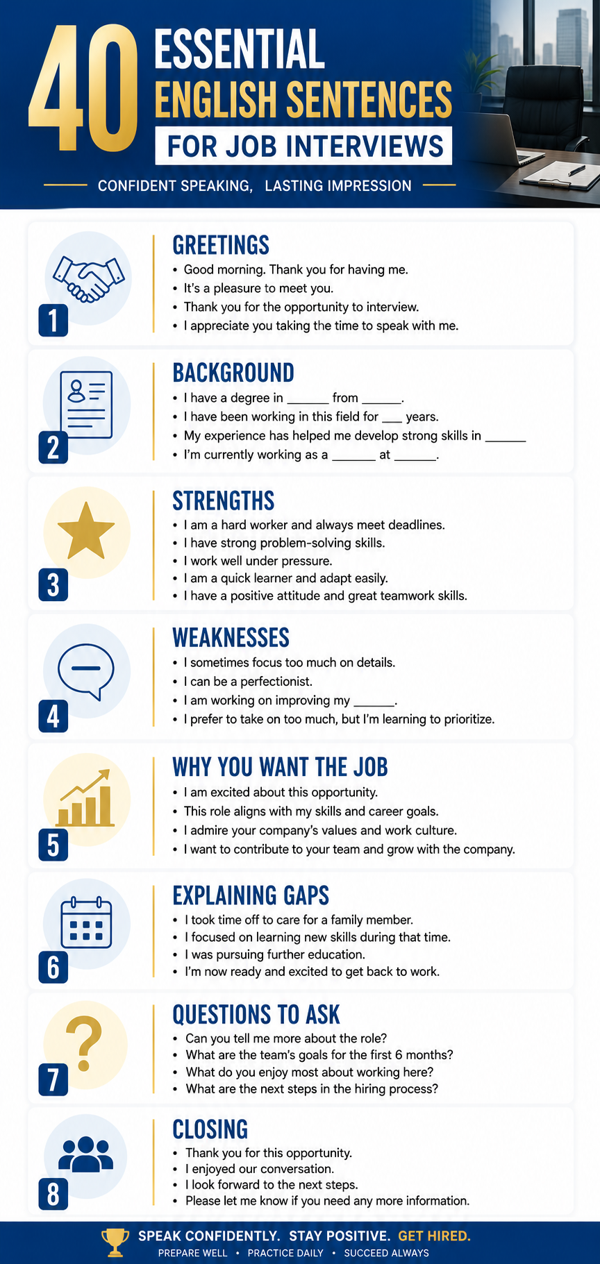 Useful Job Interview English Sentences With Answers