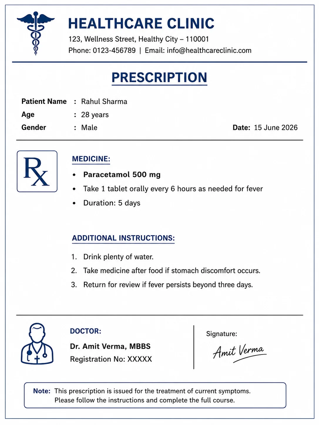 prescription example