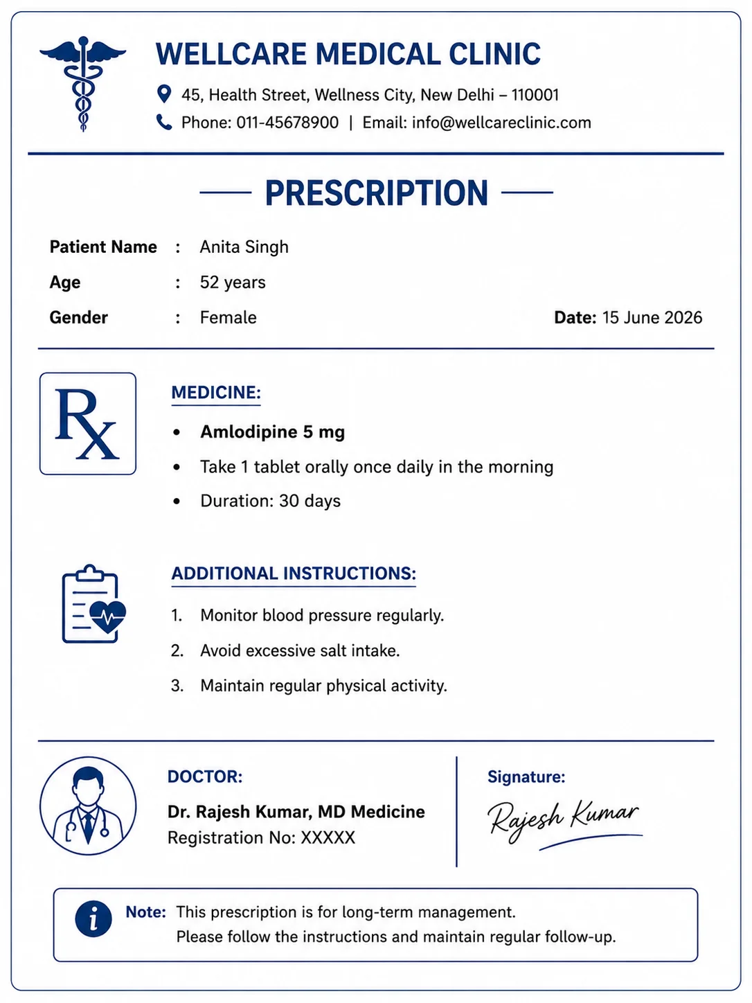 prescription example