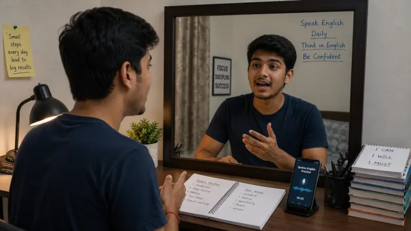 How to practice spoken English alone at home every day