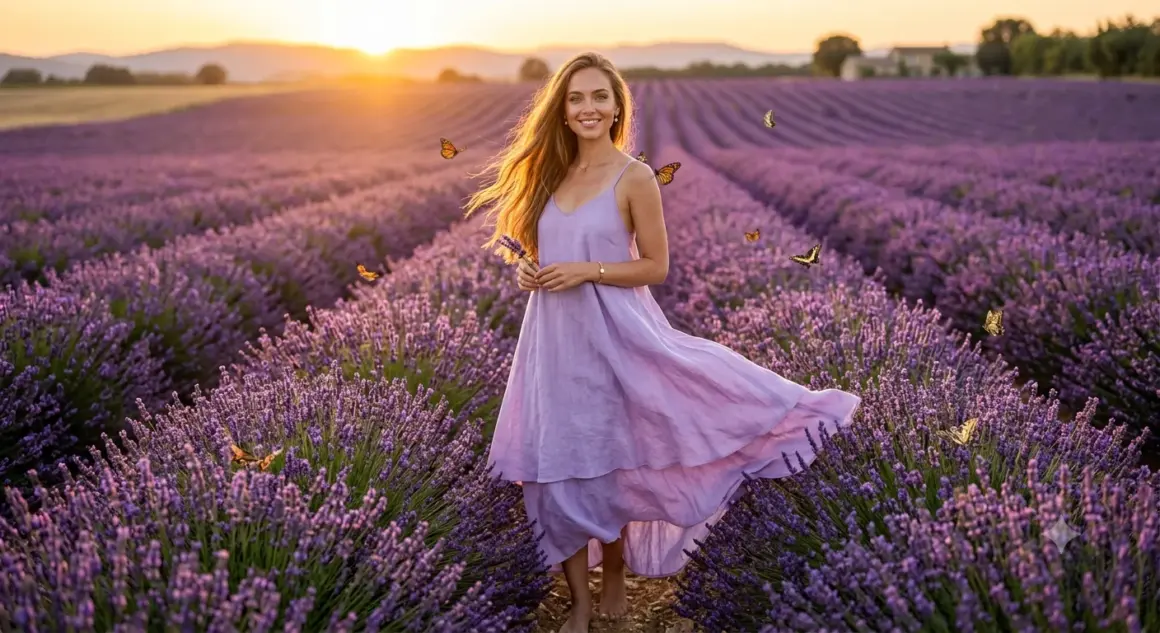 Dreamy Lavender Field Portrait