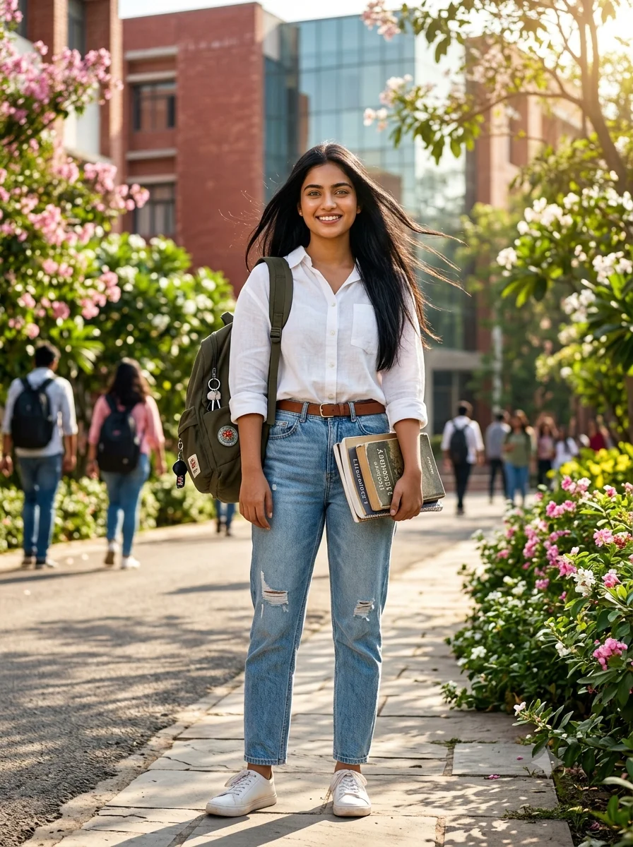 Modern Indian College Girl