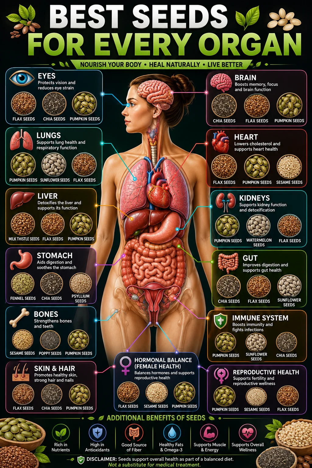Best Foods for Every Organ: Fruits, Vegetables, Nuts, Seeds, Herbs, Teas, Smoothies & Soups Best Seeds for Every Organ