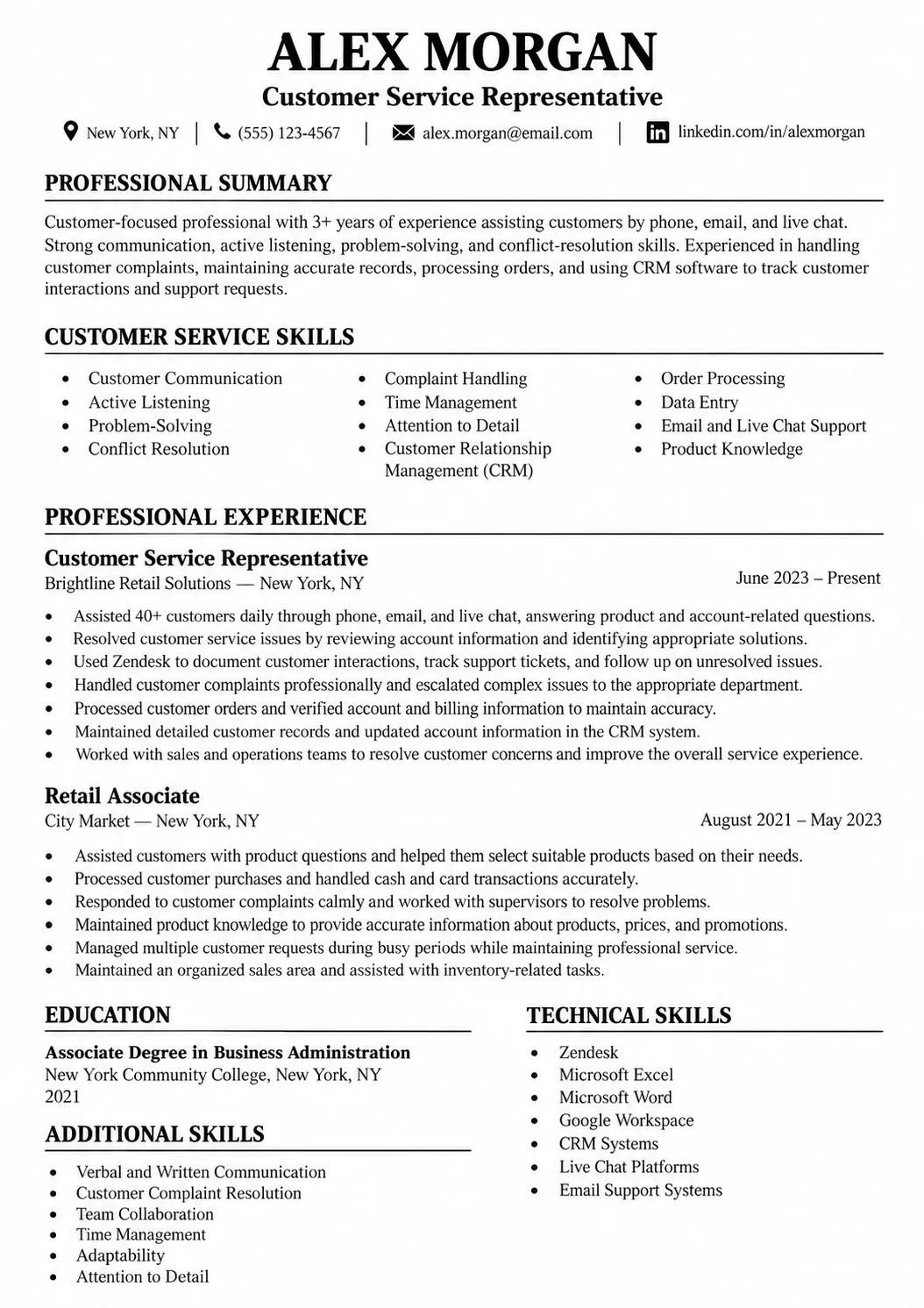 10+ Good Customer Service Skills for Resume: Guide + Examples resume sample