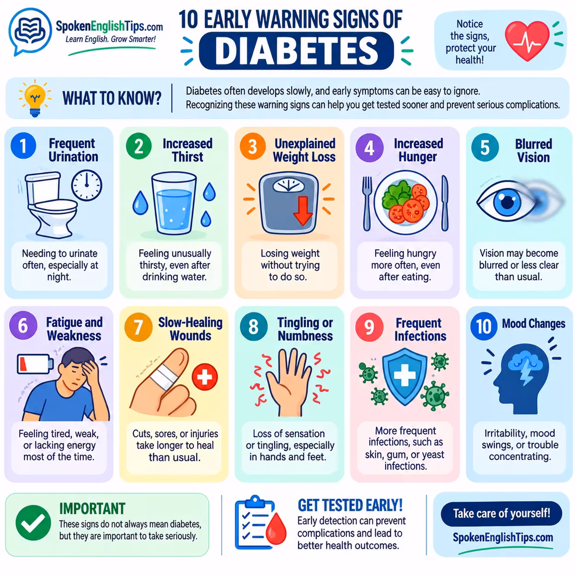 5+ Best Infographics Diabetes Ever on Internet 10 Early Warning Signs of Diabetes